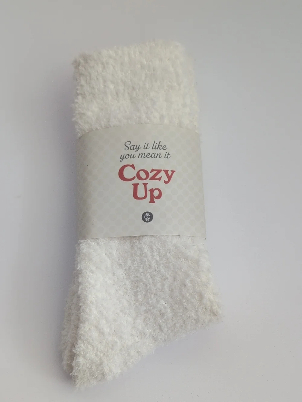 Cozy Up Plush White Socks NWT